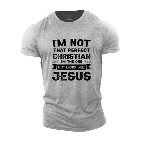 Men's I'm Not Perfect Christian Cotton T-Shirt